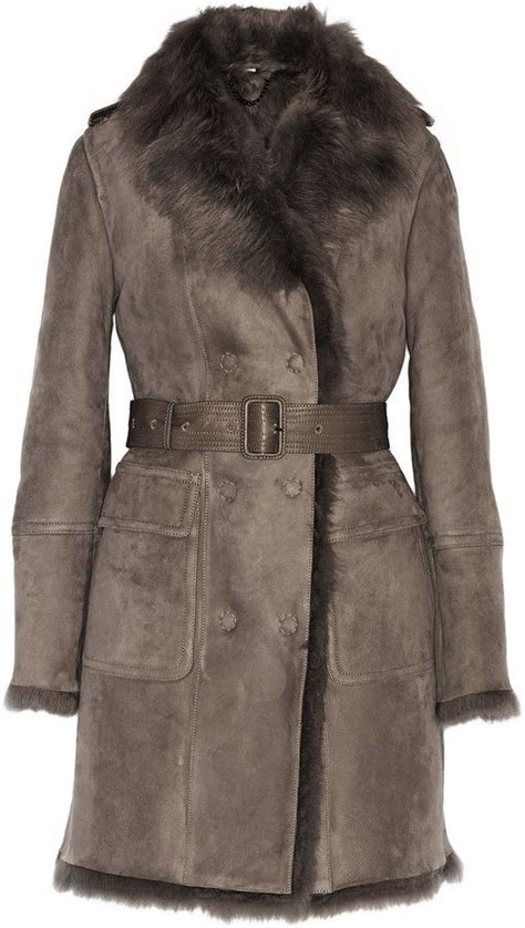 burberry london leather-trimmed shearling coat|Burberry Limited.